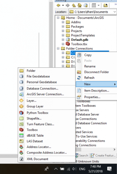 How to create a New File Geodatabase on ArcGIS 10.6 - GIS Tutorial