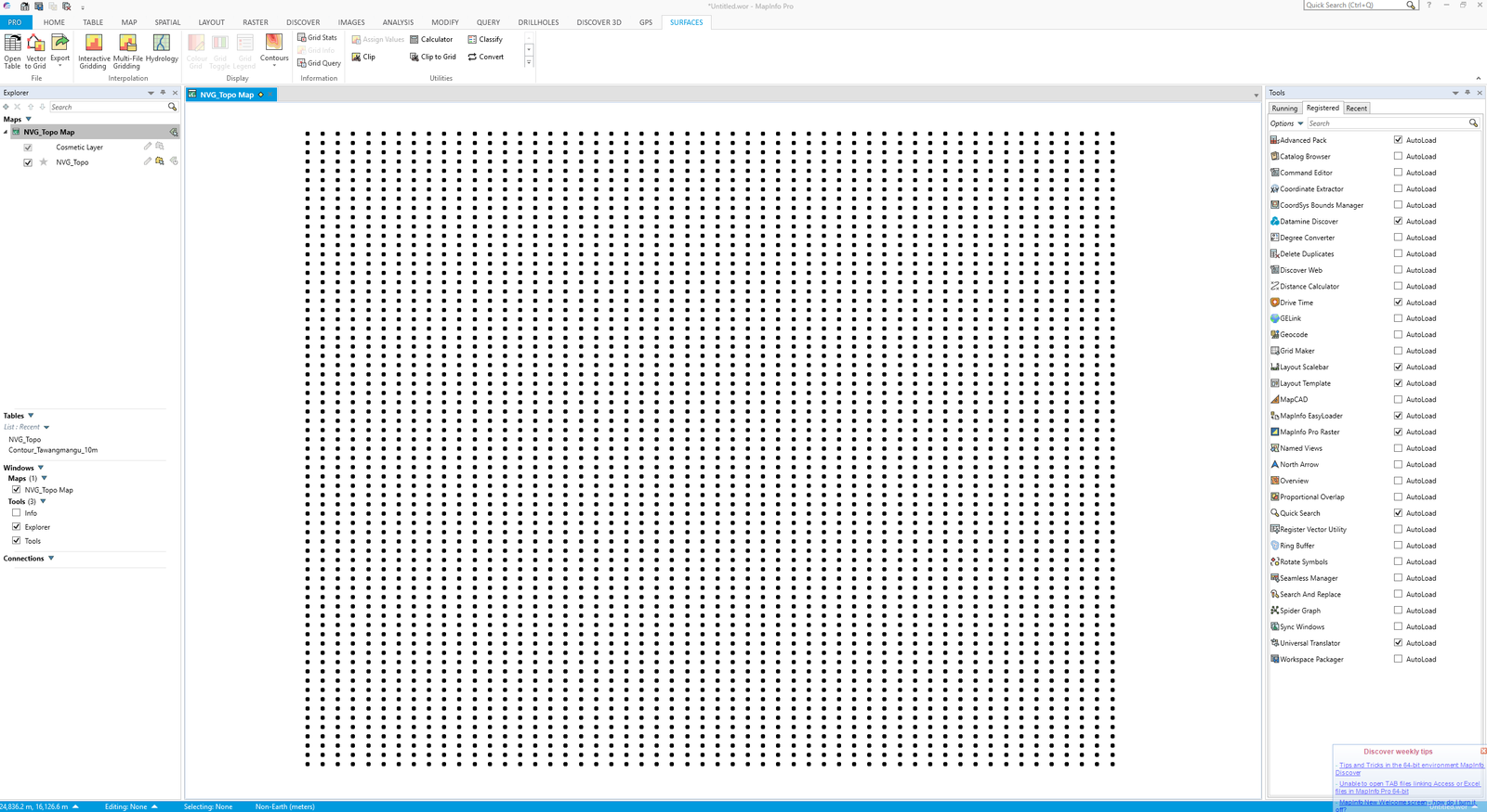 Mapinfo Tutorial Create A Surface Grid From Points Gis Tutorial
