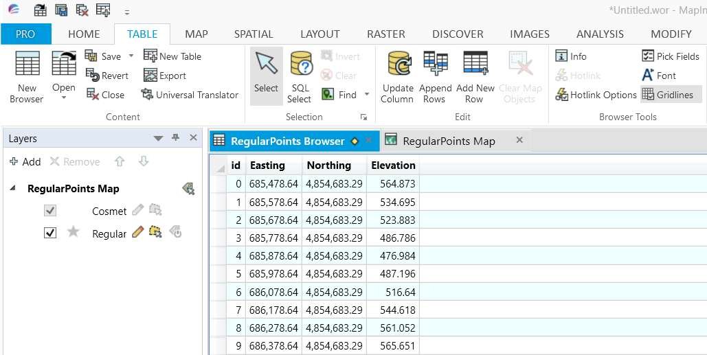 Create Elevation Grid In Mapinfo Pro Free Gis Tutorial