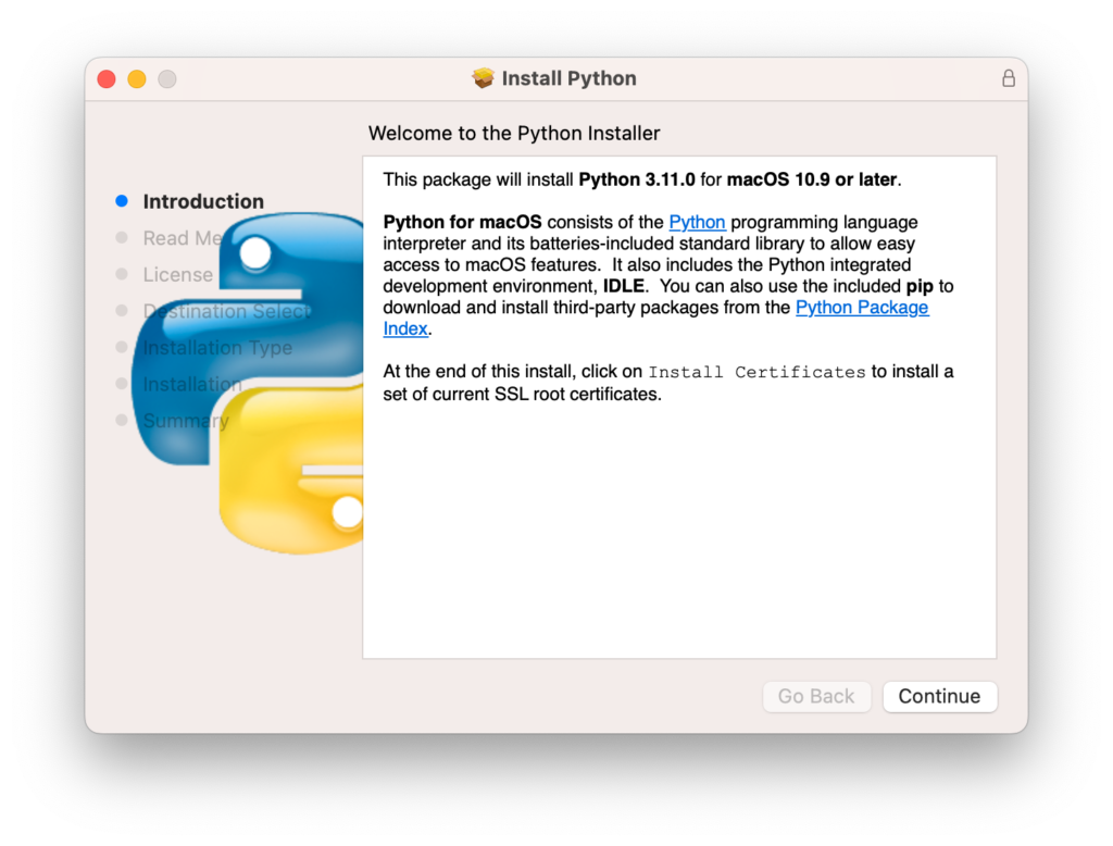 python 3 on Mac ventura